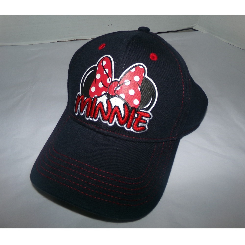 Disney Jerry Leigh Minnie Mouse Navy Baseball Cap Red Contrast Stitching NWT Hat